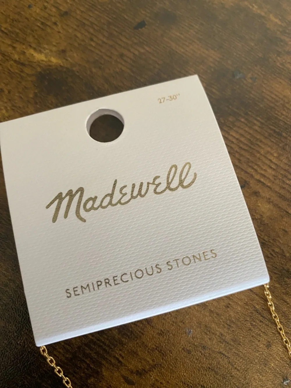 NWT MADEWELL Semiprecious Wishbone Charm Necklace - Picture 7 of 8